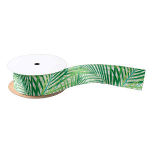 Palm leaves satin ribbon