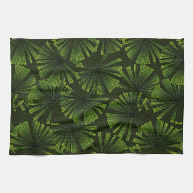 Palm leaves tea towel (Horizontal)