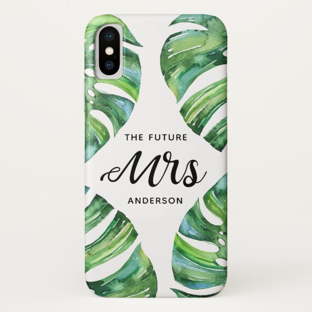Palm Leaves The Future Mrs Bride Hand lettered Case-Mate iPhone Case (Back)