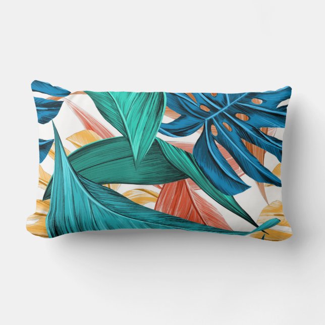 Palm Leaves Throw Pillow (Front)