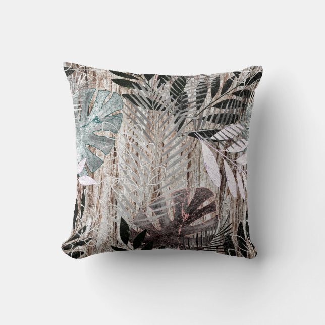 Palm leaves, tree, tropical, Botanical Cushion (Front)