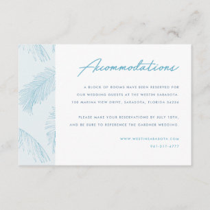 Palm Leaves Tropical Beach Wedding Accommodations Enclosure Card