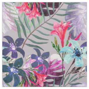 palm leaves, tropical, Botanical, colourful Fabric