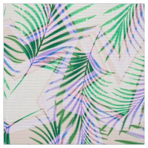 palm leaves, tropical, Botanical, colourful Fabric