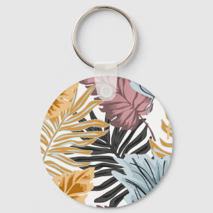 Palm leaves, tropical, Botanical, jungle, forest, Key Ring