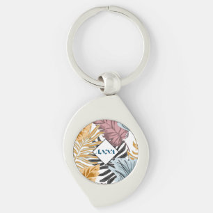 Palm leaves, tropical, Botanical, jungle, forest, Key Ring