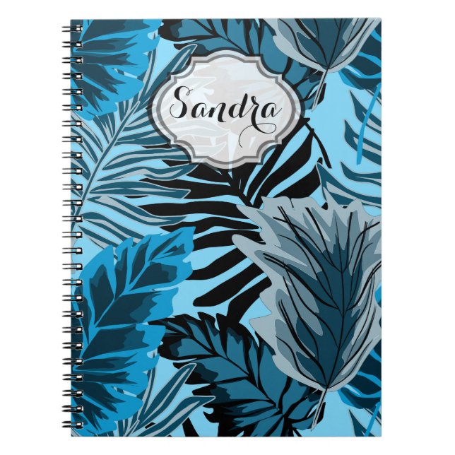 Palm leaves, tropical, Botanical, jungle, forest, Notebook (Front)