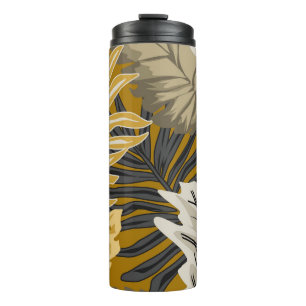 Palm leaves, tropical, Botanical, jungle, forest, Thermal Tumbler