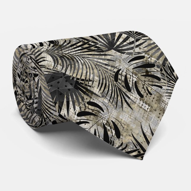 Palm leaves, tropical, Botanical, jungle, forest, Tie (Rolled)