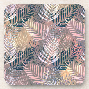 Palm leaves, tropical, Botanical, leaves, jungle, Coaster