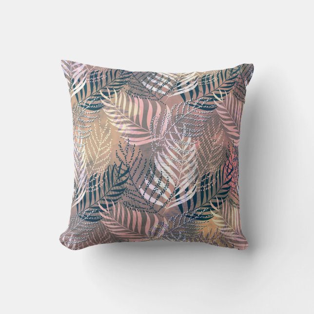 Palm leaves, tropical, Botanical, leaves, jungle Cushion (Front)