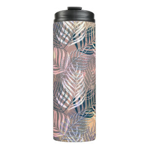 Palm leaves, tropical, Botanical, leaves, jungle, Thermal Tumbler