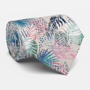 Palm leaves, tropical, Botanical, leaves, jungle Tie