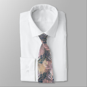 Palm leaves, tropical, Botanical Tie