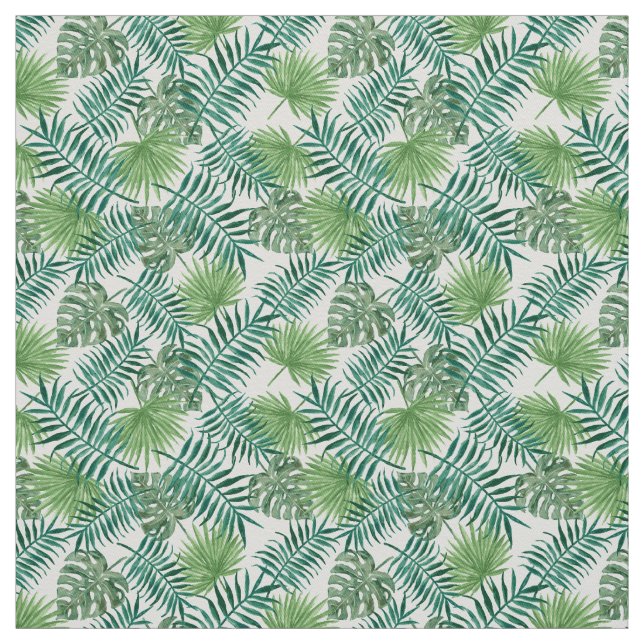 Palm Leaves Tropical Print Fabric (Swatch)