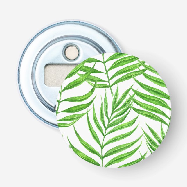 Palm leaves watercolor bottle opener (Front)
