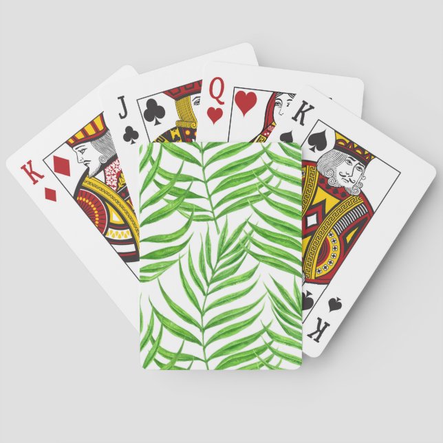 Palm leaves watercolor playing cards (Back)