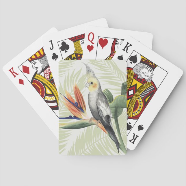Palm Leaves With Black Bird Playing Cards (Back)