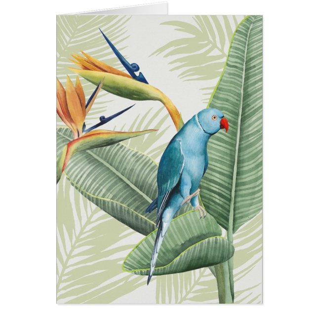 Palm Leaves With Blue Bird (Front)