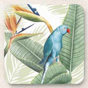 Palm Leaves With Blue Bird Coaster