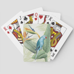 Palm Leaves With Blue Bird Playing Cards