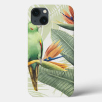 Palm Leaves With Green Bird