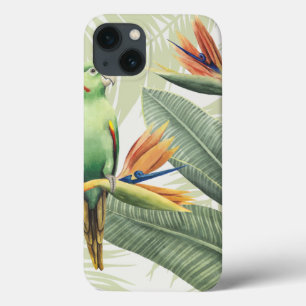 Palm Leaves With Green Bird iPhone 13 Case