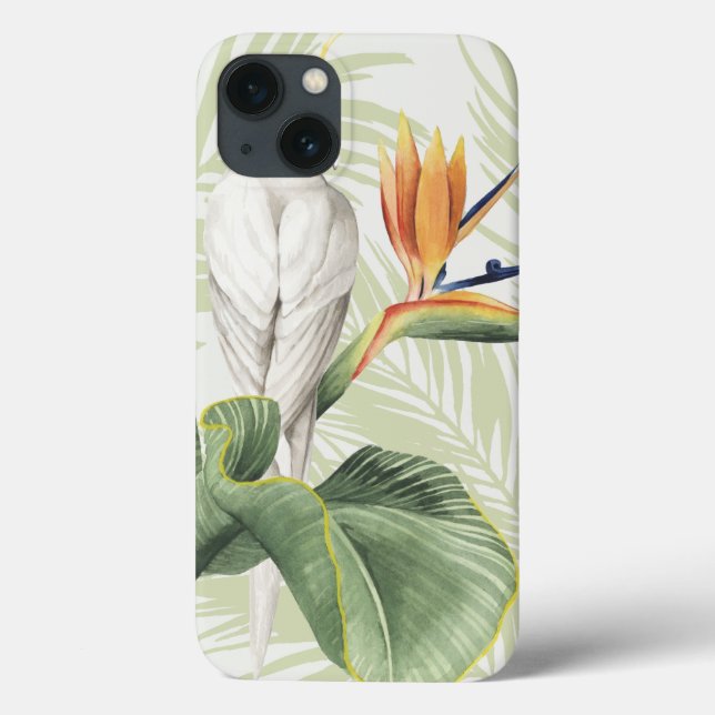 Palm Leaves With White Bird Case-Mate iPhone Case (Back)