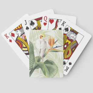 Palm Leaves With White Bird Playing Cards