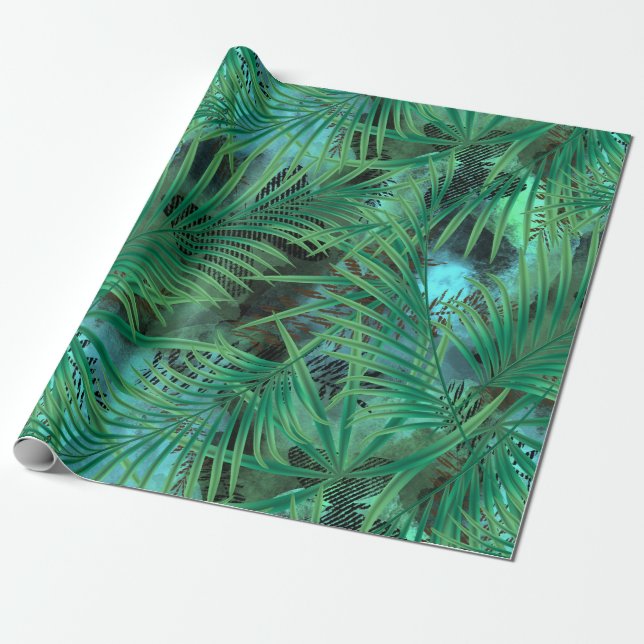Palm leaves wrapping paper (Unrolled)