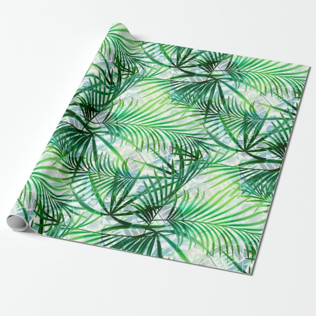 Palm leaves wrapping paper (Unrolled)
