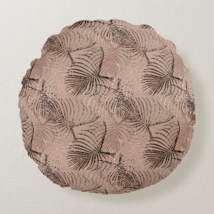 Palm Leo Animal Print Glam 1 Round Cushion