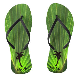 Palm Life   Green Palm Frond Palm Tree Unisex Thongs