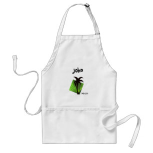 Palm Life   Green Palm Frond with Palm Tree motif Standard Apron