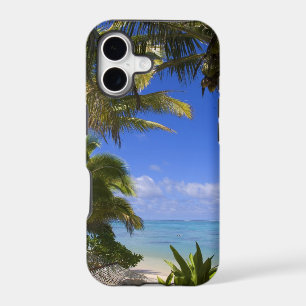 Palm lined beach Cook Islands 2