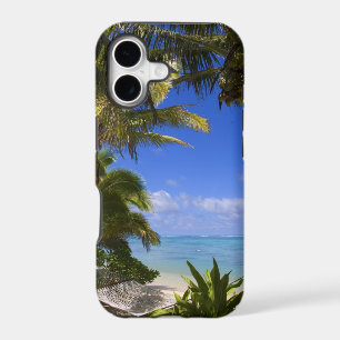 Palm lined beach Cook Islands 2
