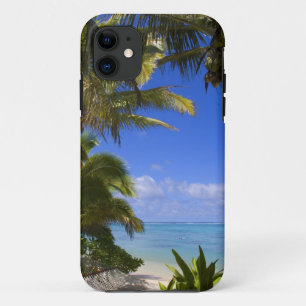 Palm lined beach Cook Islands 2 iPhone 11 Case