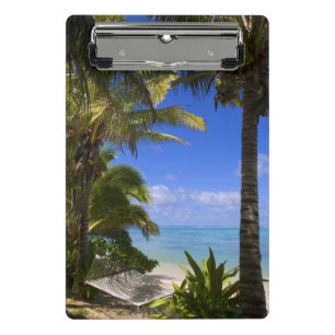 Palm lined beach Cook Islands 2 Mini Clipboard