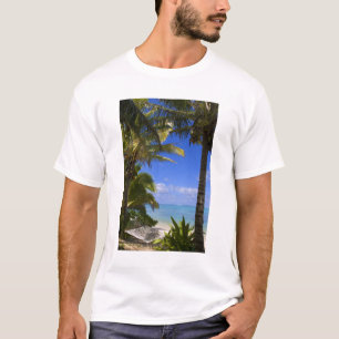 Palm lined beach Cook Islands 2 T-Shirt