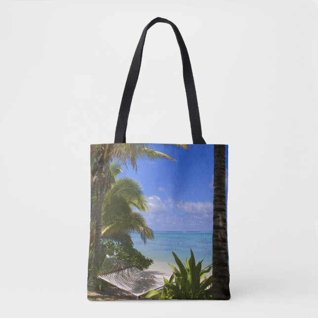 Palm lined beach Cook Islands 2 Tote Bag (Front)