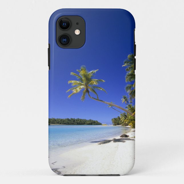 Palm lined beach Cook Islands Case-Mate iPhone Case (Back)