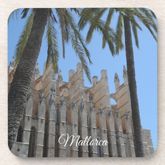 Palm Mallorca Gothic Cathedral Spain Souvenir Coaster (Front)