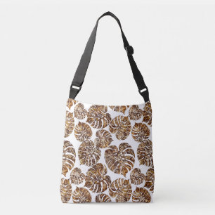 Palm monstera seamless pattern crossbody bag