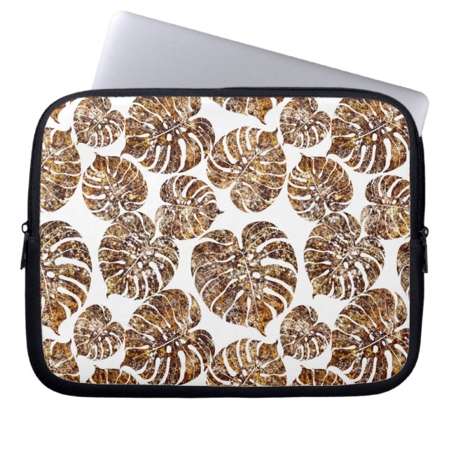 Palm monstera seamless pattern laptop sleeve (Front)