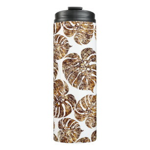 Palm monstera seamless pattern thermal tumbler
