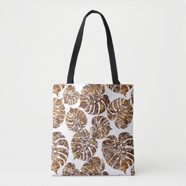 Palm monstera seamless pattern tote bag (Front)