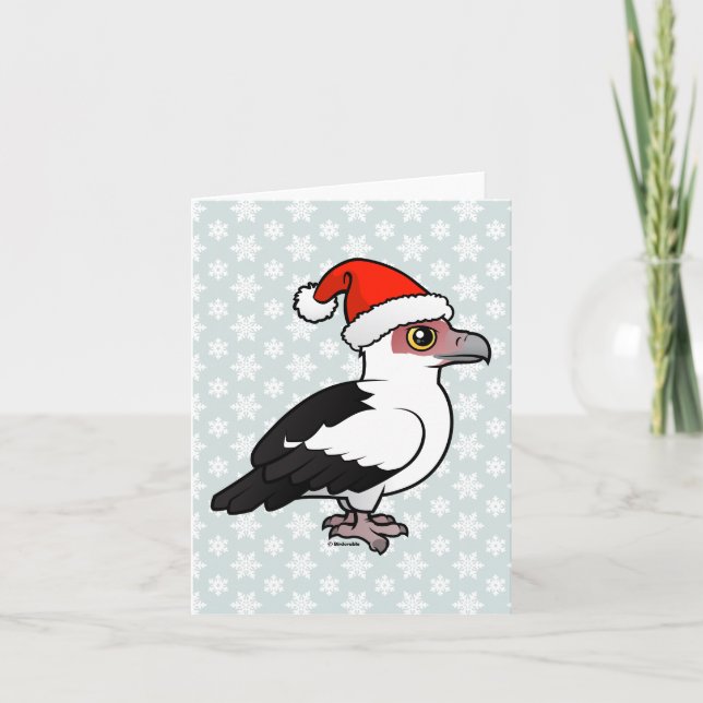 Palm-nut Vulture Santa Holiday Card (Front)