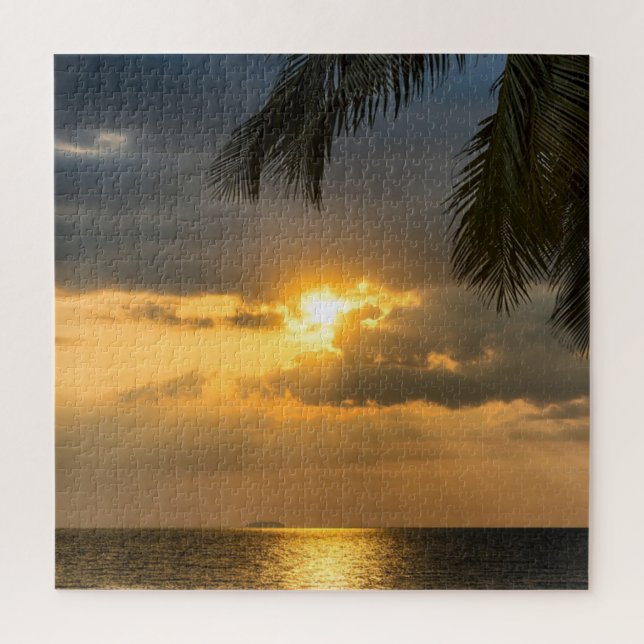 Palm On Sunset Jigsaw Puzzle (Vertical)