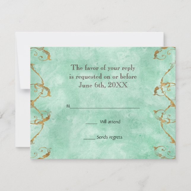 Palm Paradise  - Blue Green RSVP Response Cards (Front)