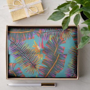 Palm Paradise Teal Tissue Paper